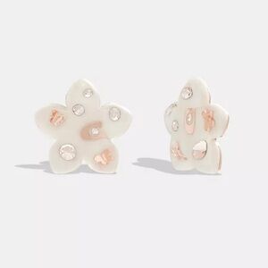 Coach Wildflower Resin Stud Earrings,nwt !